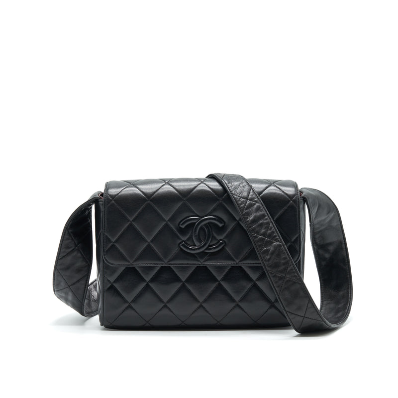Chanel Vintage Chevron Envelope Flap Bag Black Caviar 24K Gold Hardwar   Coco Approved Studio