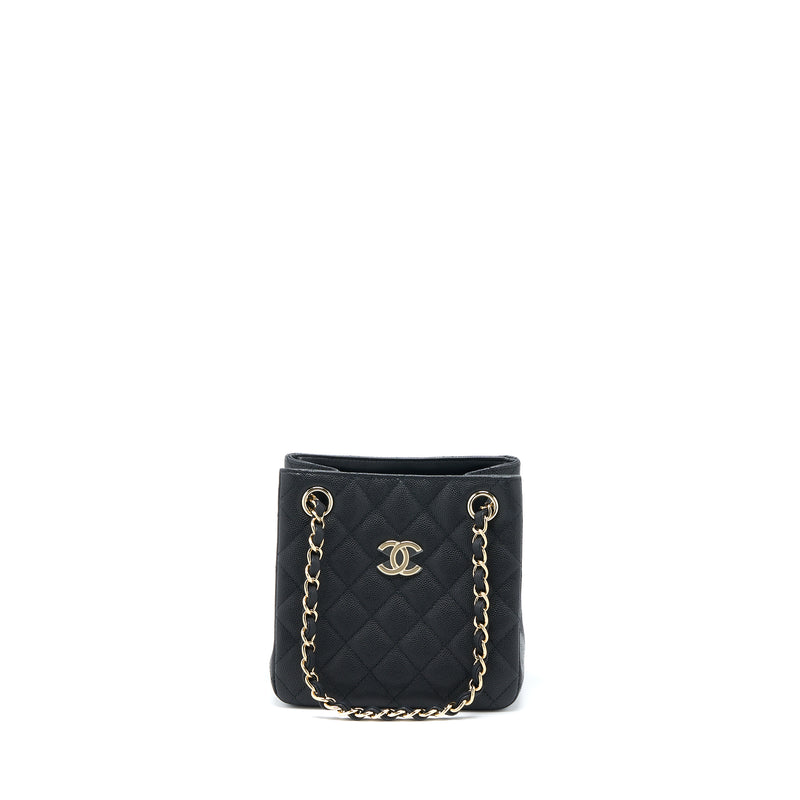 Chanel BlackWhite Quilted Leather Small Gabrielle Bucket Bag Chanel  TLC
