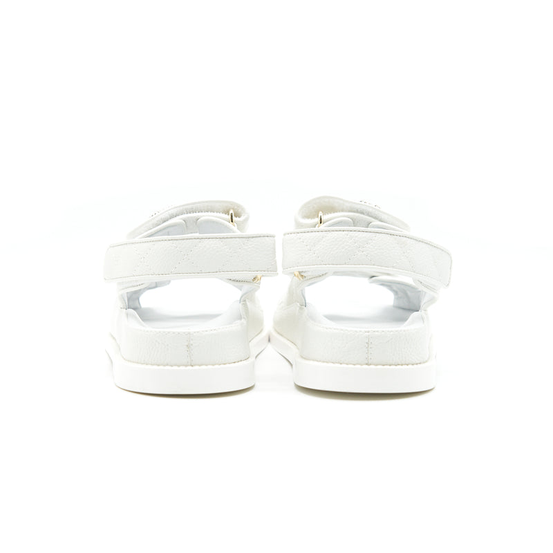 chanel dad sandals white