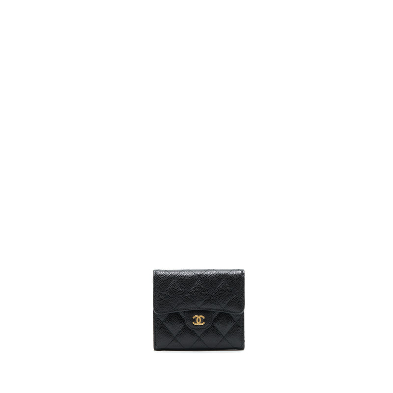 CHANEL Caviar Quilted Small Flap Wallet Black 173662