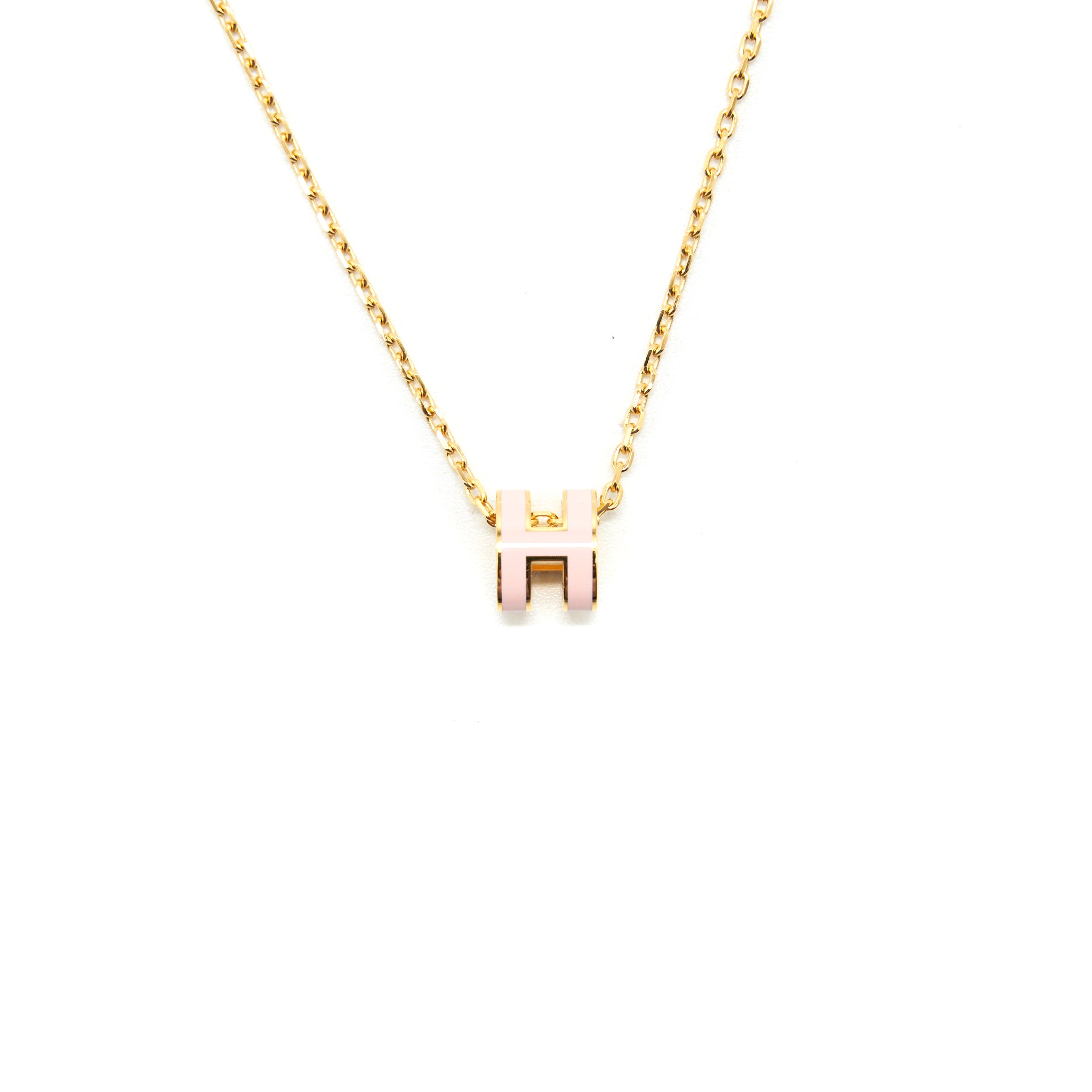 Hermes Mini Pop H Necklace Rose Dragee RGHW 6