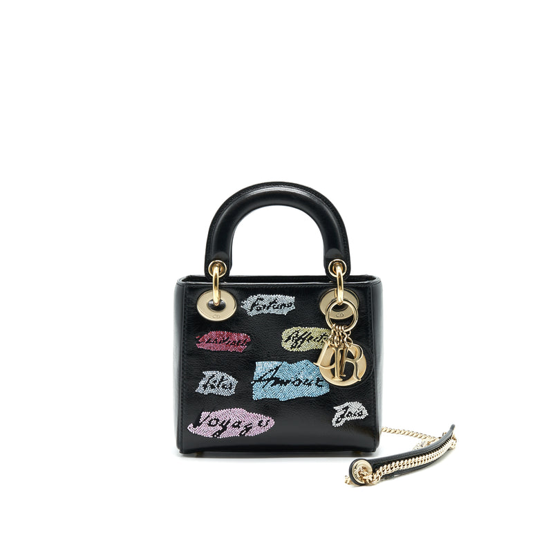 Limited Edition Lady Dior Mini in black lambskin leather embroidered with  beads at 1stDibs  lady dior limited edition lady dior mini black dior  mini bag