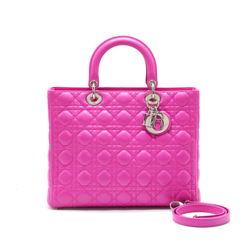 Lady Dior Medium Lambskin in Hot Pink Luxury Bags  Wallets on Carousell