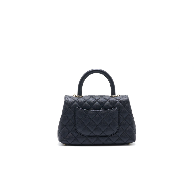 Chanel Mini Coco Handle Iridescent Navy LGHW