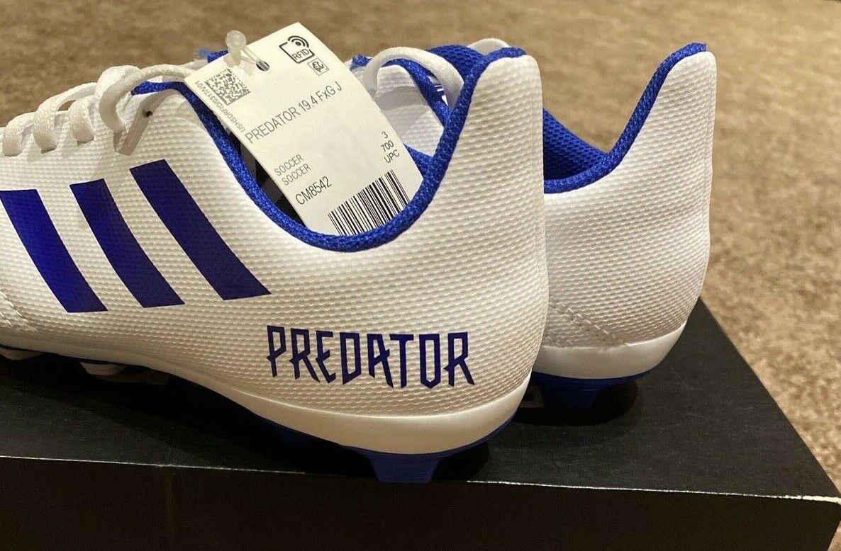 Pase para saber Obstinado diario Adidas Predator 19.4 Fxg J White / Royal Blue Soccer Shoes Size 4 ( CM –  The Odd Assortment