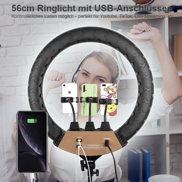 56cm Ringlicht mit mehreren USB-Anschlüssen