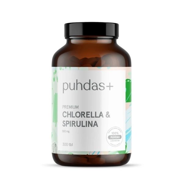 Puhdas+ Chlorella & Spirulina 500 mg, 300 tbl.
