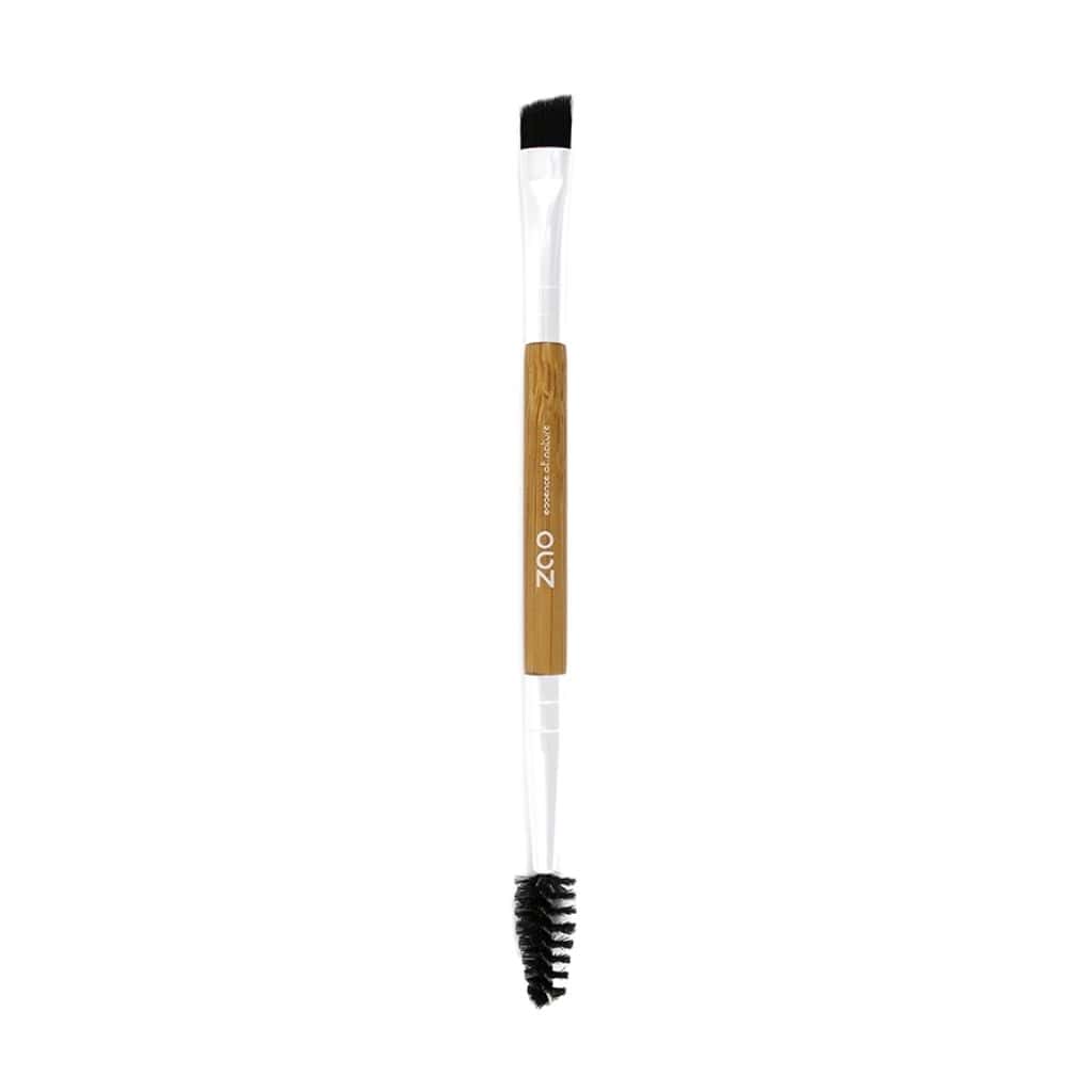 Ripsiharja ja kulmasivellin Zao Bamboo Duo Eyebrow Brush 712