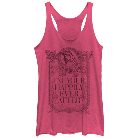 Pink Sleeping Beauty tank top with the text, "I'm Your Happily Ever After" in a frame