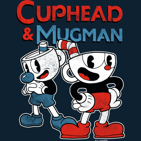 Cuphead and Mugman characters under their names