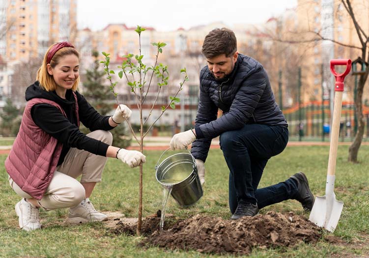 Traditionally, the day of the tree is a day of planting. Over 100.000 trees are planted here in Germany every year.