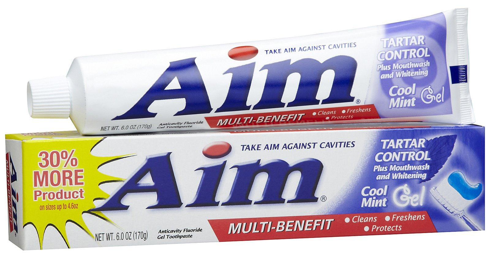 AIM - TARTAR CONTROL - MINT GEL TOOTHPASTE 6 OZ - 12CT/UNIT - myakr-corporation - Crest Cool Mint Gel Toothpaste
