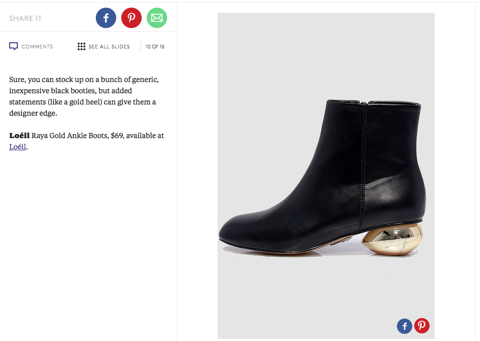 raya gold ankle boots features in refinery29 fashion
