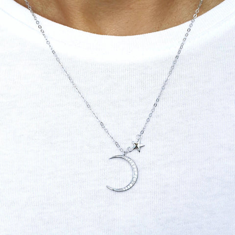 silver moon necklace tiffany