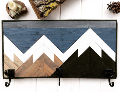 Mountain Wood Art, Wall Decor, Mountain Art, Geometric Art, Woodscape,  Mountain Range, Rustic Art, Mountain Range, Lodge Art, Mosaic 