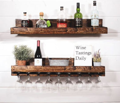 Custom Wine Glass Floating Shelf