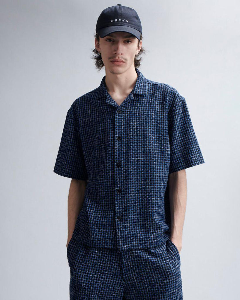 EDWIN SAGA SHIRT SS-BLUE / BLACK - WATERKANT Store -Hamburg Ottensen Altona