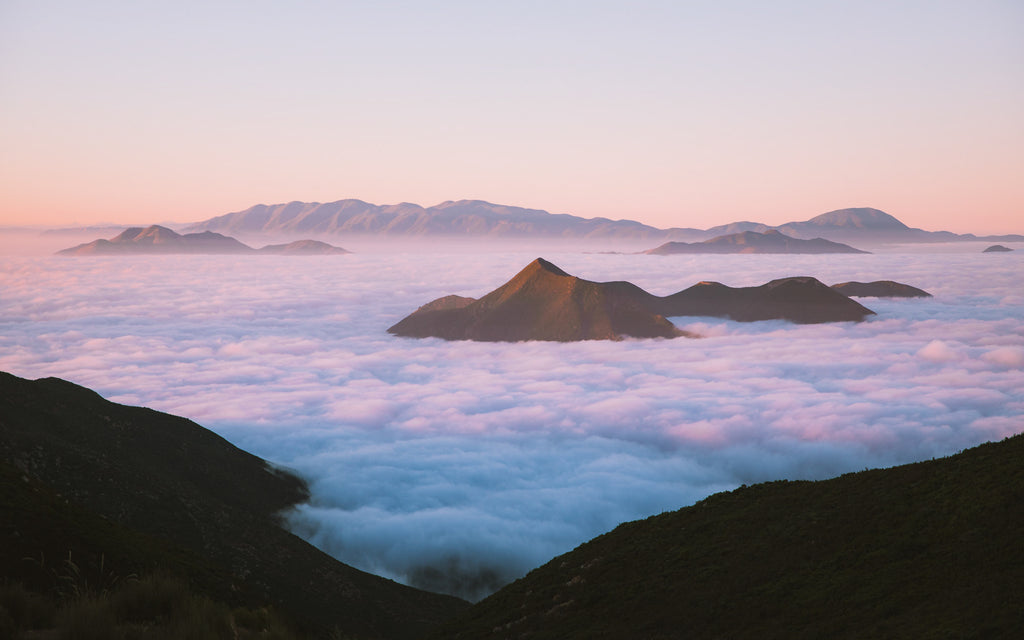 Sunrise above the clouds in San Diego