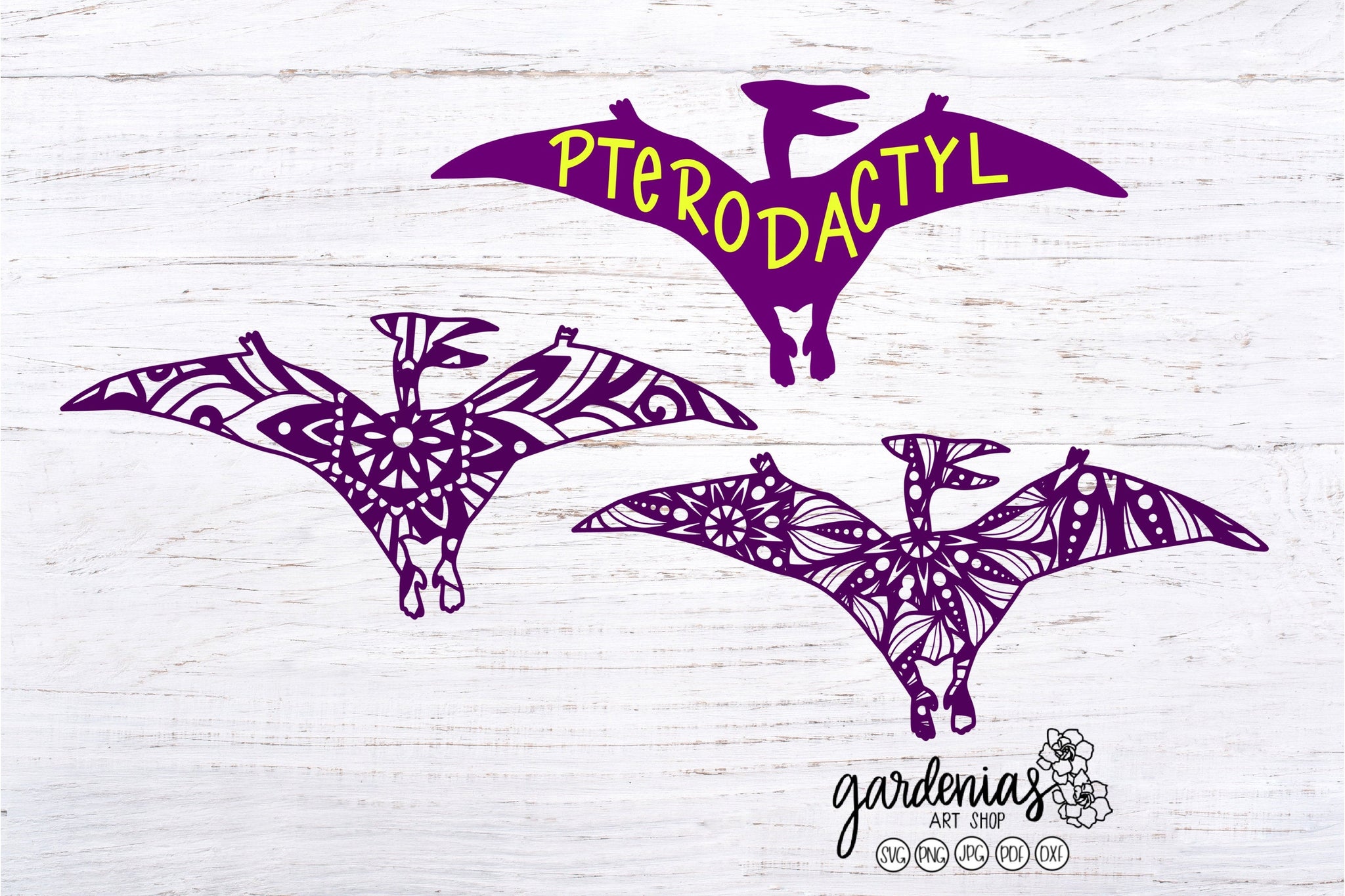 Download Pterodactyl Dinosaur Mandala Svgs Cut Files Gardenias Art Shop