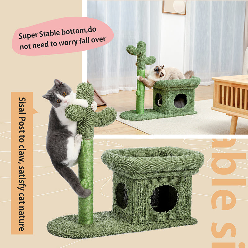 Cactus Cat Tower - Cute Cactus Cat Tree Scratching Post