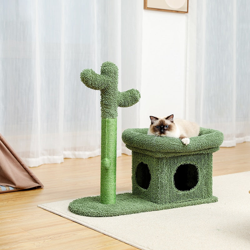 Cactus Cat Tower - Cute Cactus Cat Tree Scratching Post