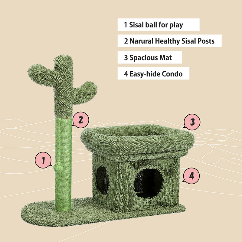 Cactus Cat Tower - Cute Cactus Cat Tree Scratching Post-image-50