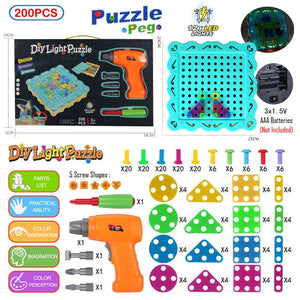 3D Creative Building Bricks Drilling Mosaic Puzzle Toy