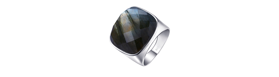 Bague pierre de lune labradorite