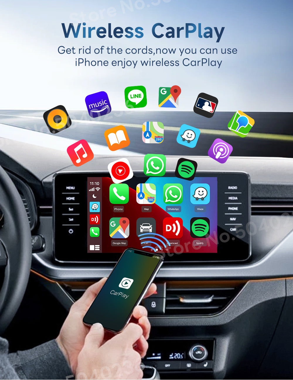 Carlinkit CarPlay boîtier sans fil Mini2 Ai boîte 5.0G Bluetooth WiFi  connexion automatique Plug and Play adaptateur CarPlay sans fil Waze