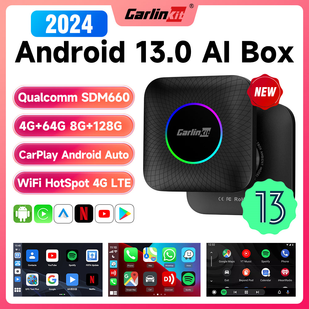 2023 Carlinkit Android 13 Car TV Box LED Android Auto CarPlay 