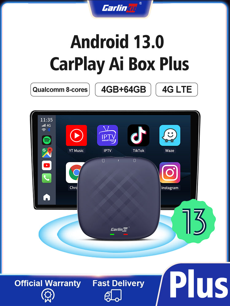 2023 Carlinkit Android 13 Car TV Box LED Android Auto CarPlay Wireless  Adapter SM6225 8-Core IPTV Netfilx Play Video CarPlay Ai Box