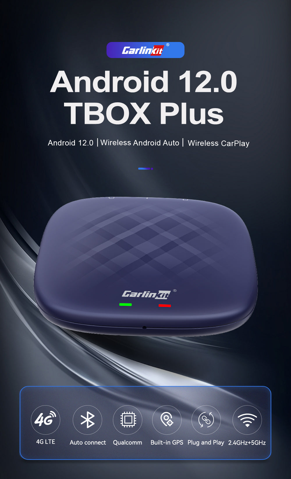 CarlinKit 2022 Carplay Ai Box 4G+64G 8 Core Android 12 Wireless