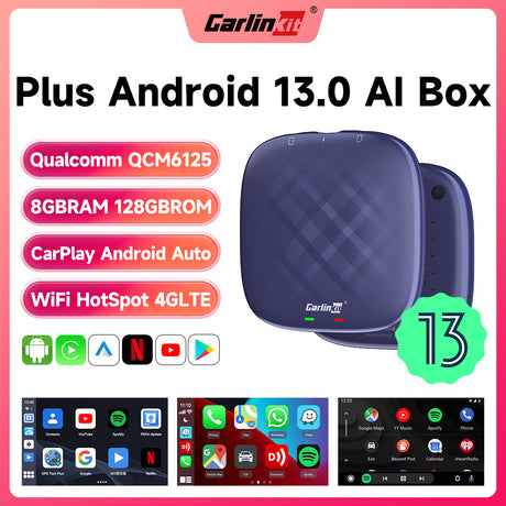 Carlinkit CPC200-T2C Carplay ai Box Android 12 Plus QCM6125 8 Cœurs Box TV  Sans Fil 8 + 128g - Asie / Version en Europe