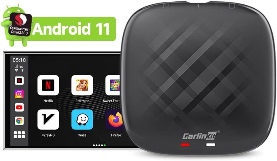 Carlinkit Android 11 CarPlay TBox Mini Wireless Android Auto & Apple  CarPlay Google Play YouTube Netflix Spotify USB Adapter