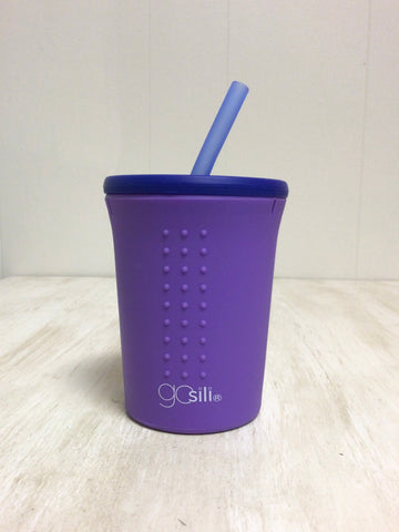 GoSili 12 oz Straw Cup, Berry/Sea