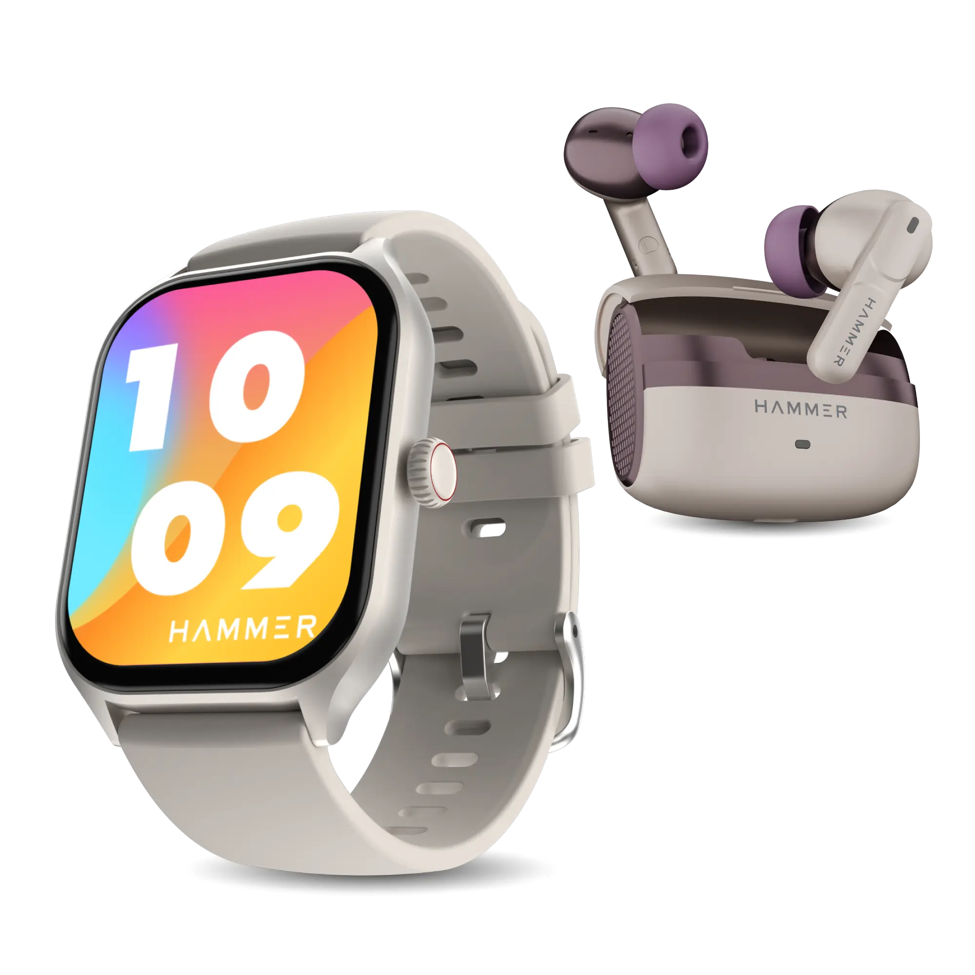 Hammer Polar Bluetooth Smartwatch & Stellar TWS Earbuds (Combo)