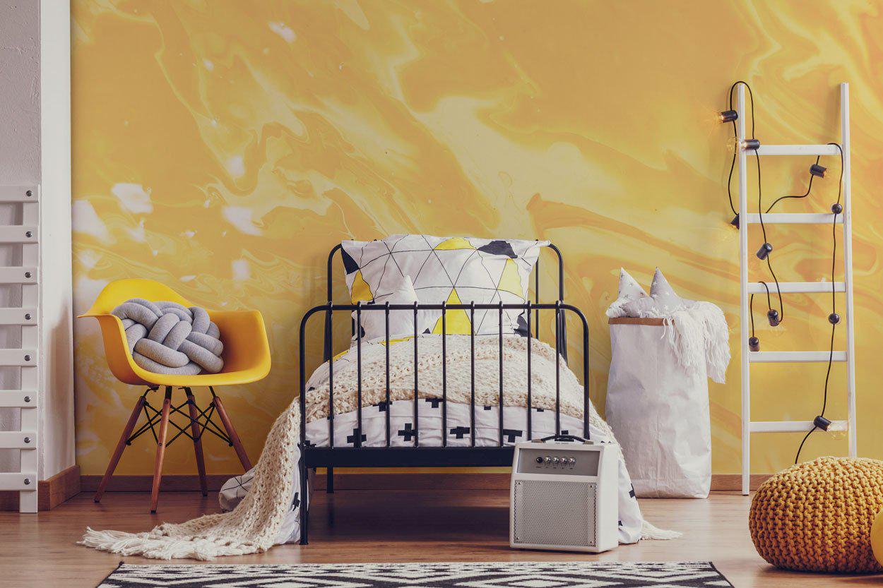 Abstract yellow removable wallpaper murals 