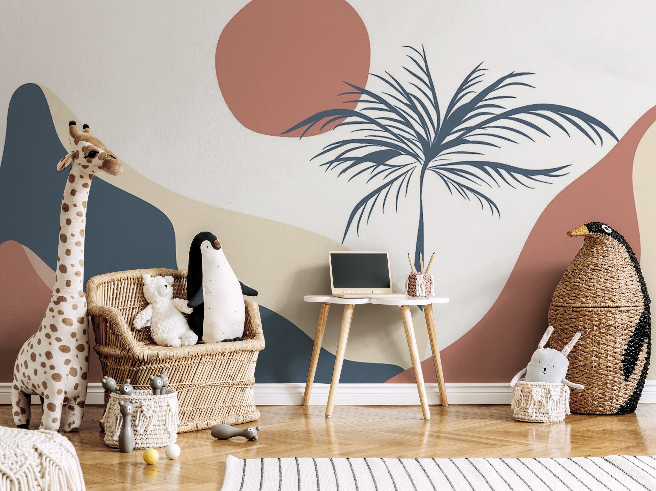 clay desert wallpaper mural for kids room 