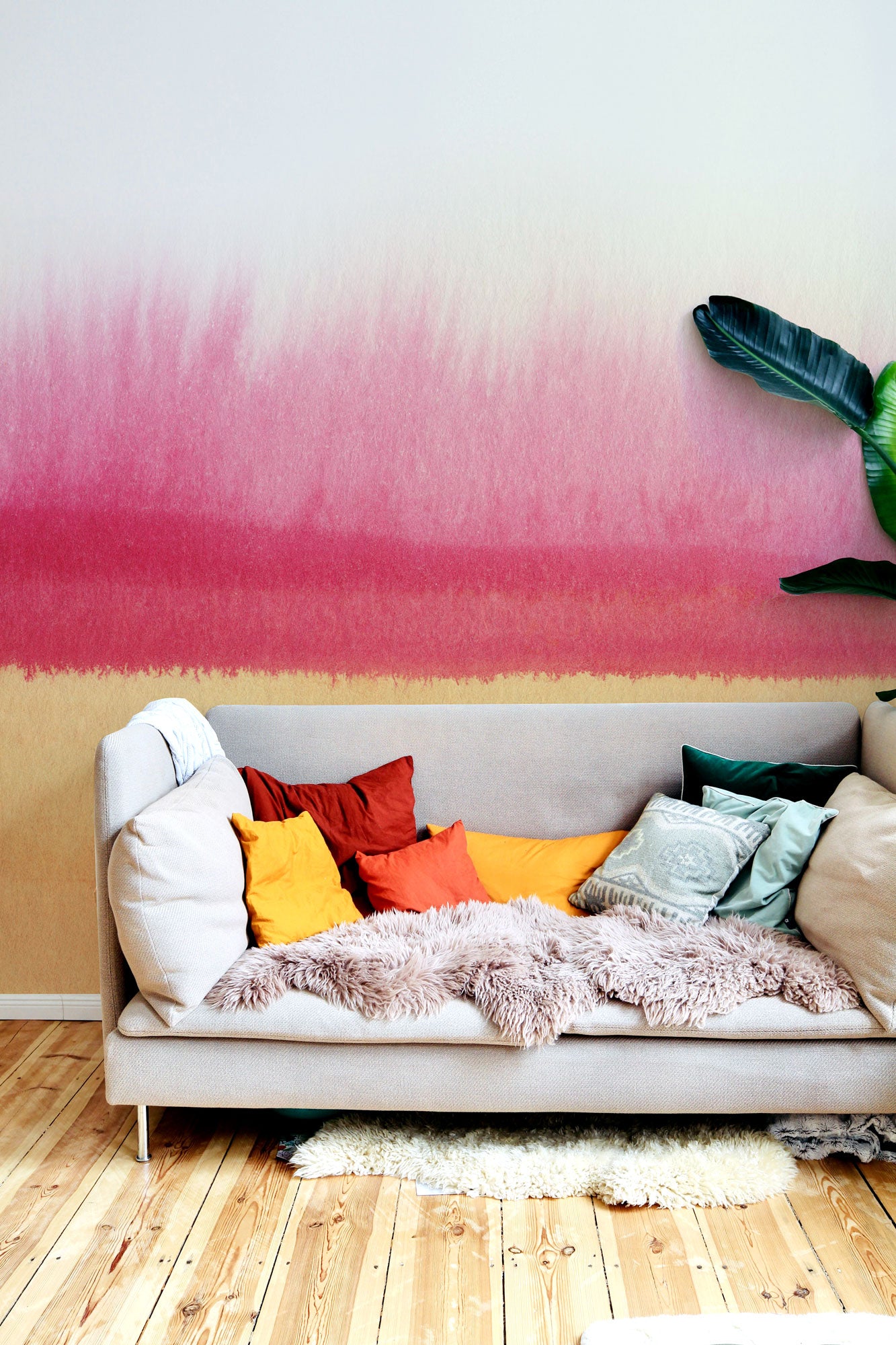 color block removable wallpaper mural for renters