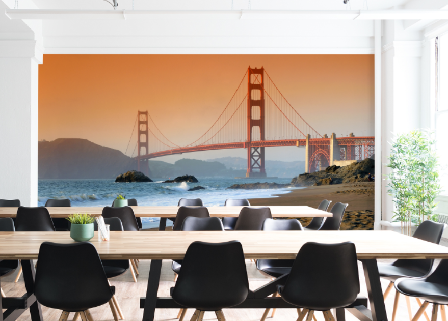 Golden Gate Bridge at sunset, USA Wall Mural