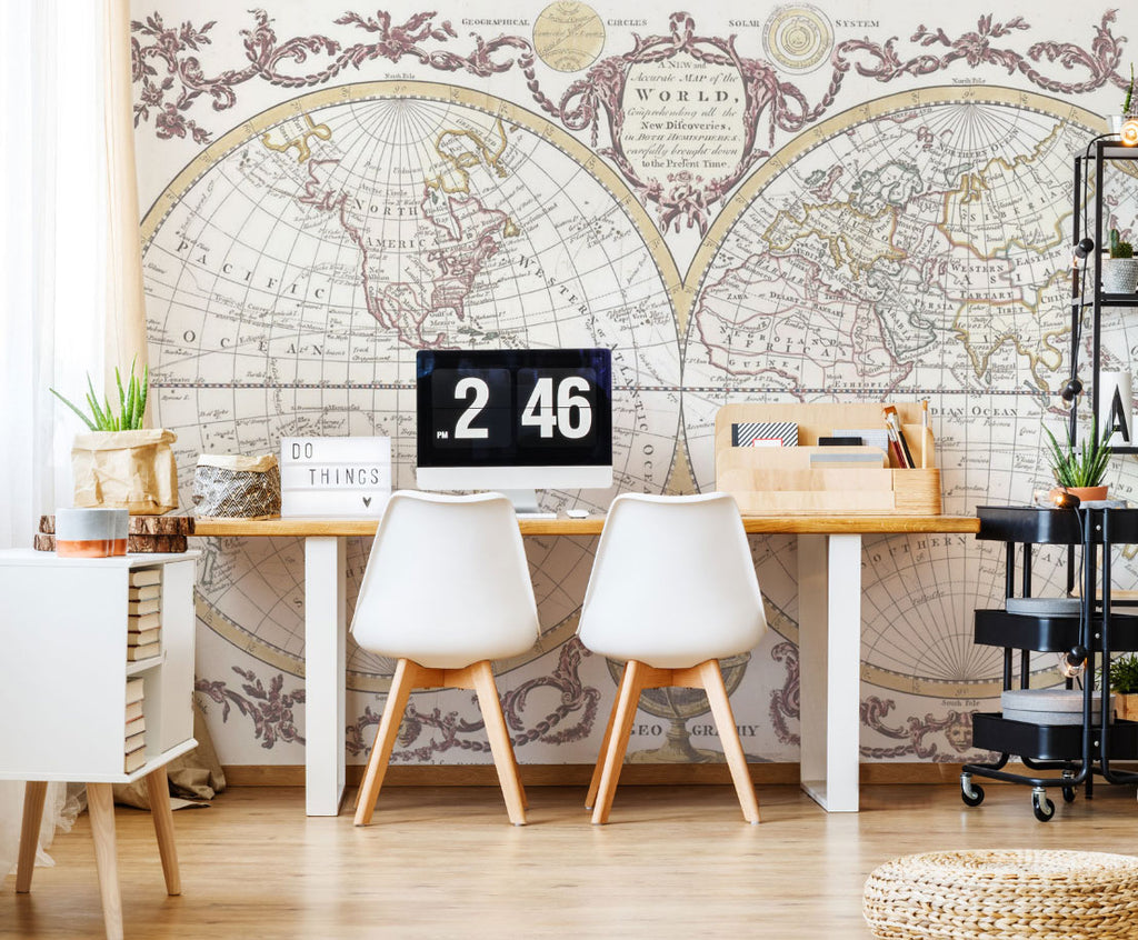 home office business wall mural idea