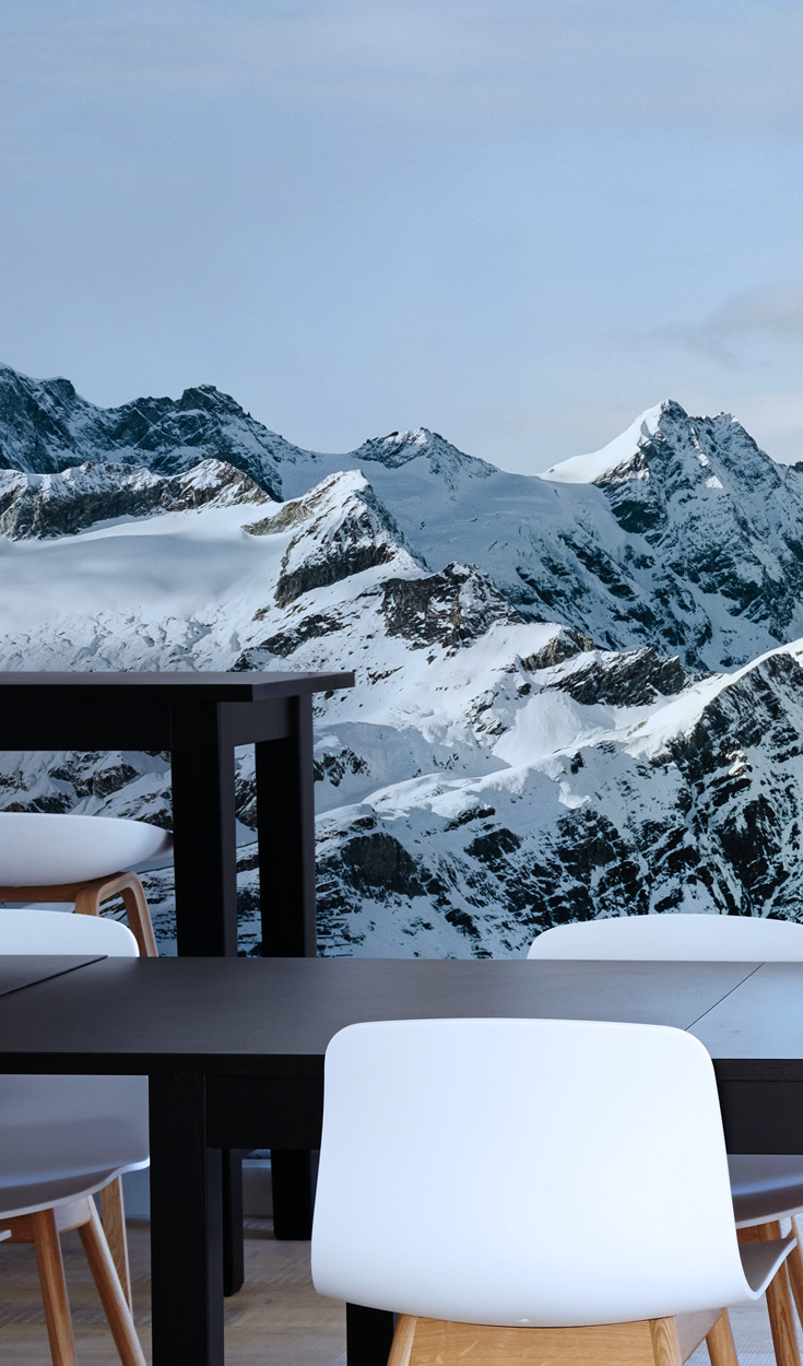 WINTER MOUNTAIN LANDSCAPE WALLPAPER MURAL