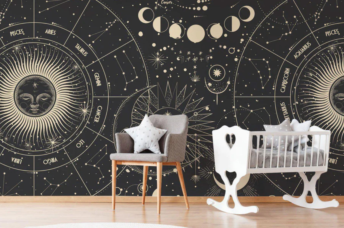 sark phases moon wallpaper mural for nursery