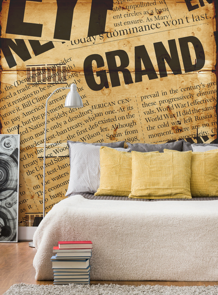 newspaper headline wall mural