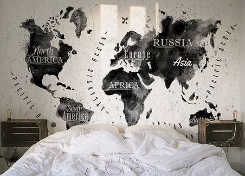 world map wall mural