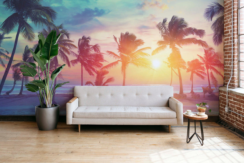 Free Vector  Tropical mural wallpaper with flowers