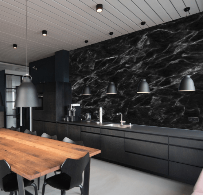 BLACK MARBLE WALL MURAL