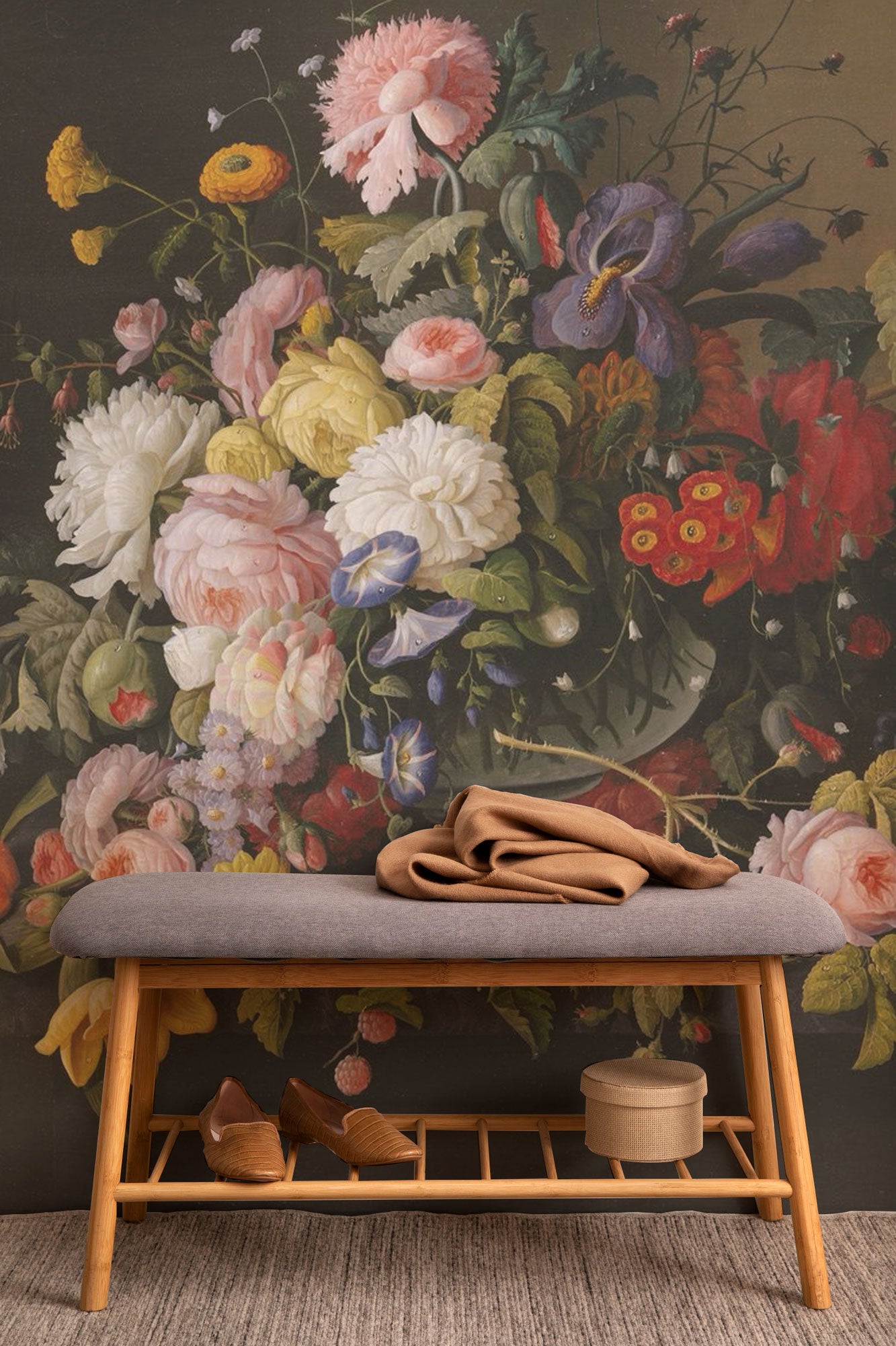 classic floral painting wallpaper mural