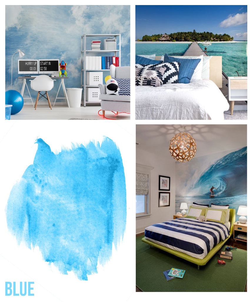 blue skies and clouds wallpaper wall murals 