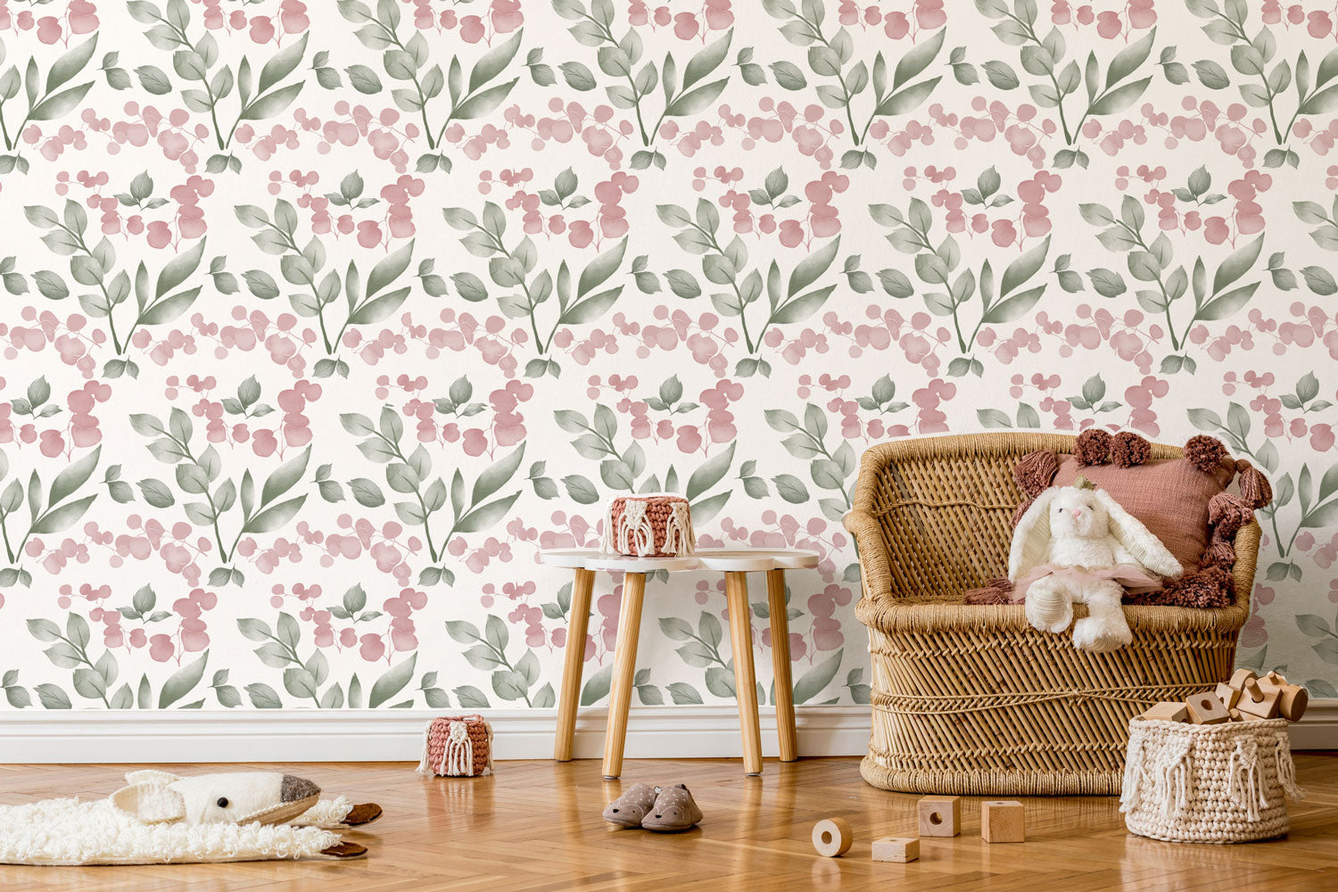 cherry botanical temporary wallpaper